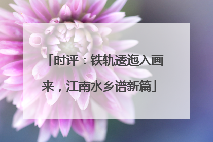 时评：铁轨逶迤入画来，江南水乡谱新篇