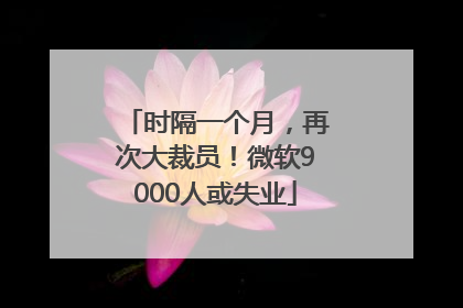 时隔一个月，再次大裁员！微软9000人或失业