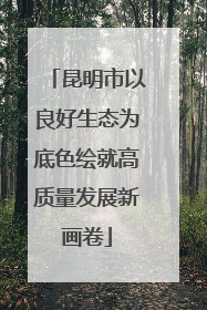 昆明市以良好生态为底色绘就高质量发展新画卷