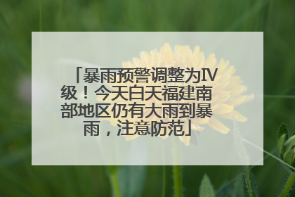 暴雨预警调整为Ⅳ级！今天白天福建南部地区仍有大雨到暴雨，注意防范