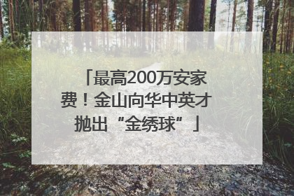 最高200万安家费！金山向华中英才抛出“金绣球”