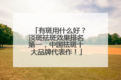 有斑用什么好？淡斑祛斑效果排名第一，中国祛斑十大品牌代表作！