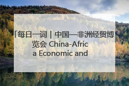 每日一词｜中国—非洲经贸博览会 China-Africa Economic and Trade Expo