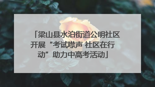 梁山县水泊街道公明社区开展“考试噤声 社区在行动”助力中高考活动
