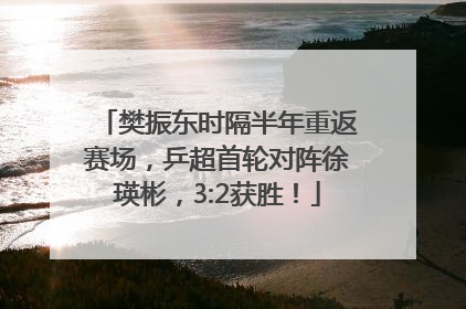 樊振东时隔半年重返赛场，乒超首轮对阵徐瑛彬，3:2获胜！