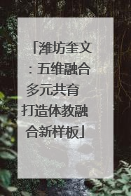 潍坊奎文：五维融合多元共育 打造体教融合新样板