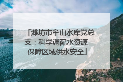 潍坊市牟山水库党总支：科学调配水资源 保障区域供水安全