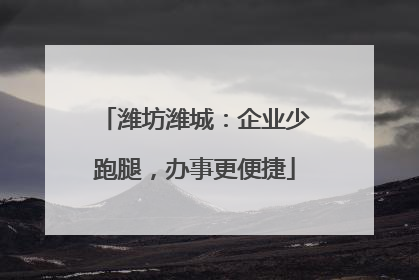 潍坊潍城：企业少跑腿，办事更便捷