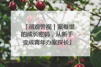潮观警视｜案卷里的成长密码，从新手变成青年办案探长