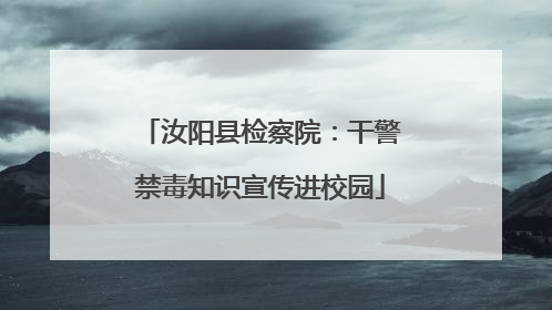 汝阳县检察院：干警禁毒知识宣传进校园