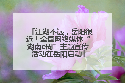 江湖不远，岳阳很近！全国网络媒体“湖南e周”主题宣传活动在岳阳启动