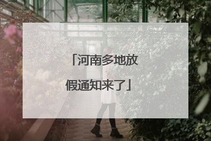 河南多地放假通知来了