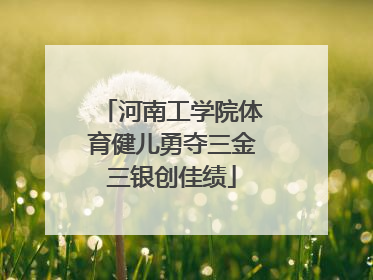 河南工学院体育健儿勇夺三金三银创佳绩