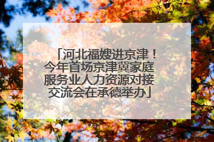 河北福嫂进京津！今年首场京津冀家庭服务业人力资源对接交流会在承德举办