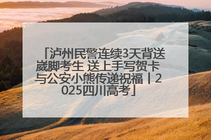泸州民警连续3天背送崴脚考生 送上手写贺卡与公安小熊传递祝福丨2025四川高考