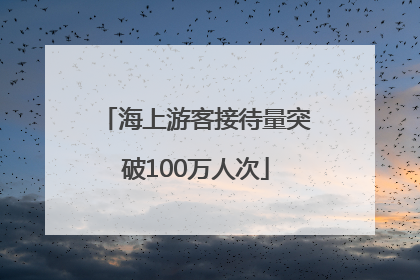 海上游客接待量突破100万人次