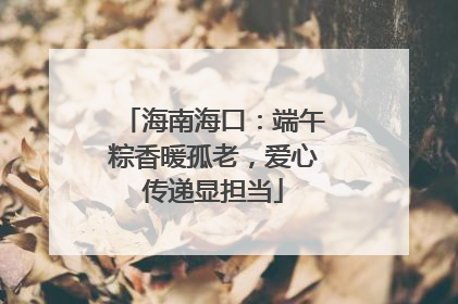 海南海口：端午粽香暖孤老，爱心传递显担当