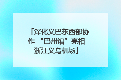深化义巴东西部协作 “巴州馆”亮相浙江义乌机场