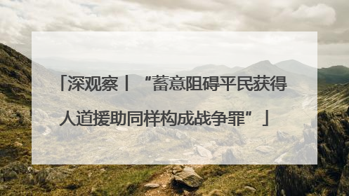 深观察丨“蓄意阻碍平民获得人道援助同样构成战争罪”