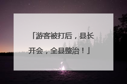 游客被打后，县长开会，全县整治！