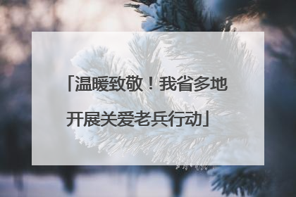 温暖致敬！我省多地开展关爱老兵行动