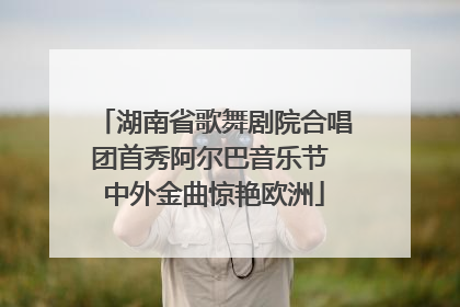 湖南省歌舞剧院合唱团首秀阿尔巴音乐节 中外金曲惊艳欧洲