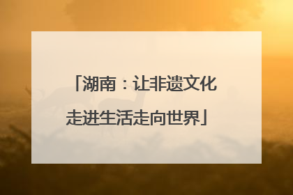湖南：让非遗文化走进生活走向世界
