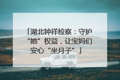 湖北钟祥检察：守护“她”权益，让宝妈们安心“坐月子”