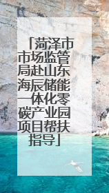 菏泽市市场监管局赴山东海辰储能一体化零碳产业园项目帮扶指导