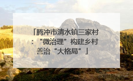 腾冲市清水镇三家村：“微治理”构建乡村善治“大格局”