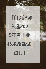 自贡沿滩入选2025年省工业技术改造试点县