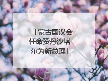 蒙古国议会任命赞丹沙塔尔为新总理