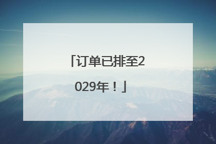 订单已排至2029年！