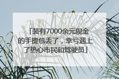 装有7000余元现金的手提包丢了，幸亏遇上了热心市民和驾驶员