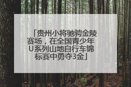 贵州小将驰骋金陵赛场，在全国青少年U系列山地自行车锦标赛中勇夺3金
