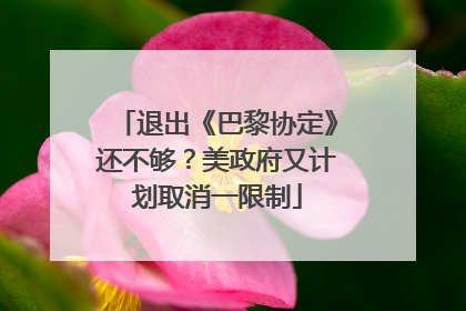 退出《巴黎协定》还不够？美政府又计划取消一限制
