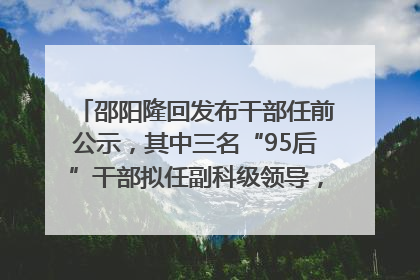 邵阳隆回发布干部任前公示，其中三名“95后”干部拟任副科级领导，均系硕士选调生