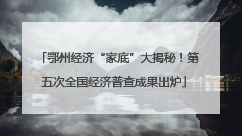 鄂州经济“家底”大揭秘！第五次全国经济普查成果出炉