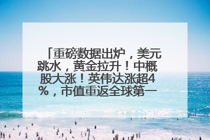 重磅数据出炉，美元跳水，黄金拉升！中概股大涨！英伟达涨超4%，市值重返全球第一！黄仁勋计划出售至多600万股股票