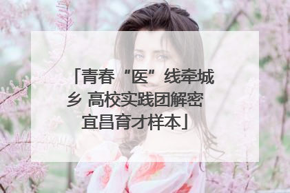 青春“医”线牵城乡 高校实践团解密宜昌育才样本