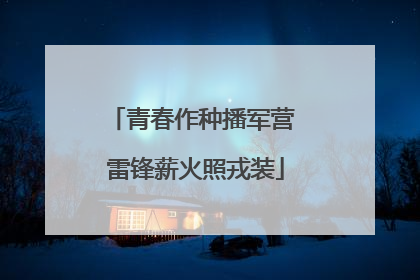 青春作种播军营 雷锋薪火照戎装