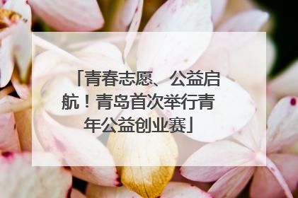 青春志愿、公益启航！青岛首次举行青年公益创业赛