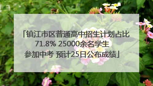 镇江市区普通高中招生计划占比71.8% 25000余名学生参加中考 预计25日公布成绩