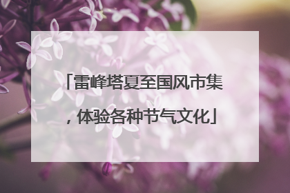 雷峰塔夏至国风市集，体验各种节气文化