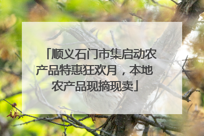 顺义石门市集启动农产品特惠狂欢月，本地农产品现摘现卖