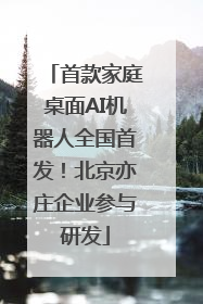 首款家庭桌面AI机器人全国首发！北京亦庄企业参与研发
