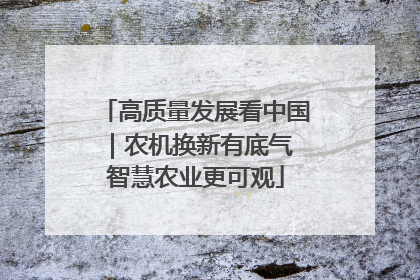 高质量发展看中国｜农机换新有底气 智慧农业更可观