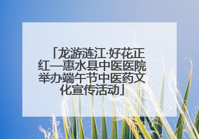 龙游涟江·好花正红—惠水县中医医院举办端午节中医药文化宣传活动