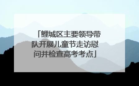 鲤城区主要领导带队开展儿童节走访慰问并检查高考考点
