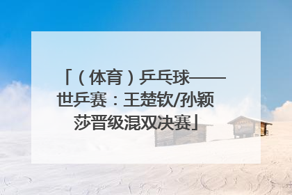 （体育）乒乓球——世乒赛：王楚钦/孙颖莎晋级混双决赛